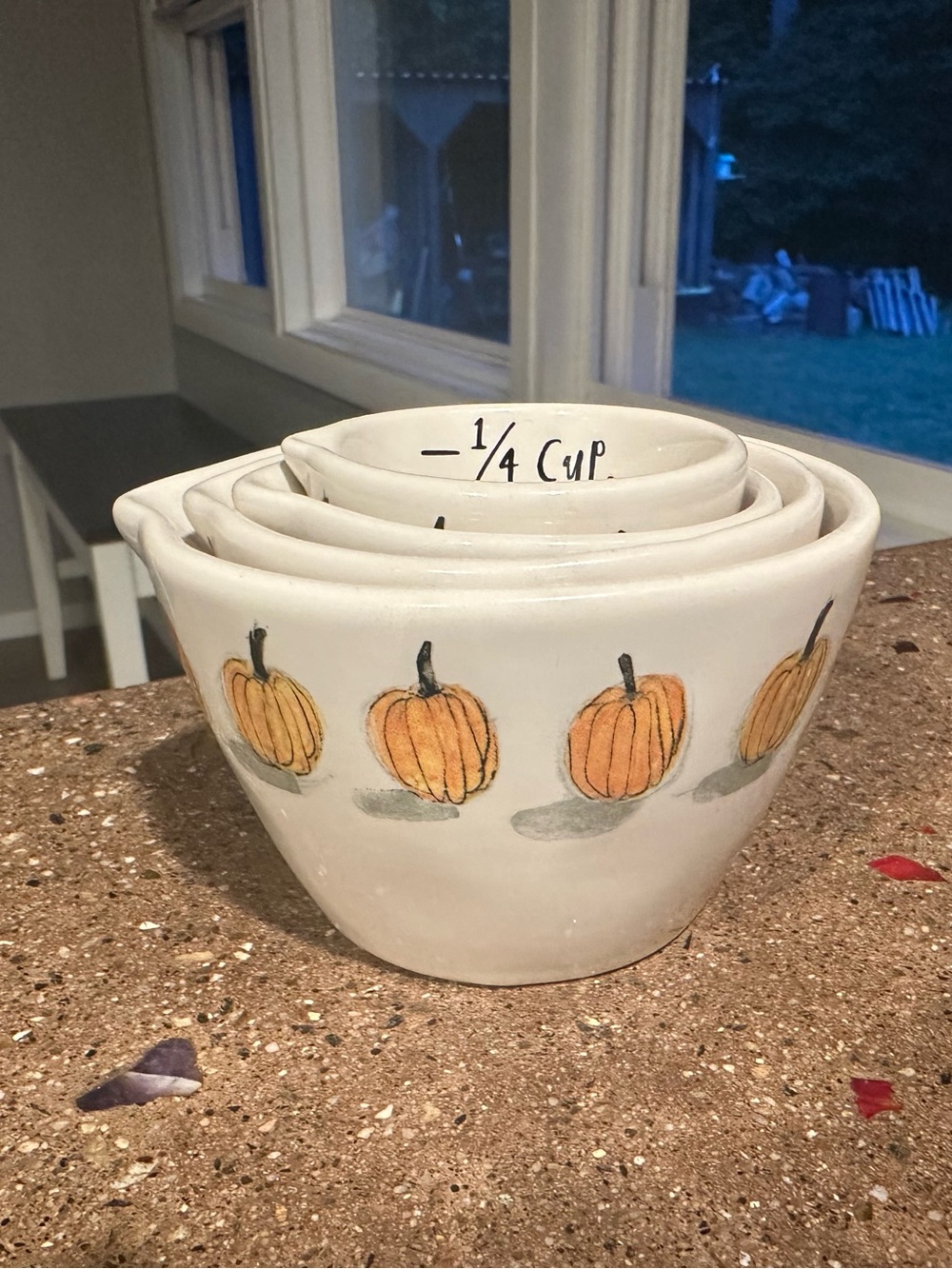 Rae Dunn watercolor pumpkin measuring cups